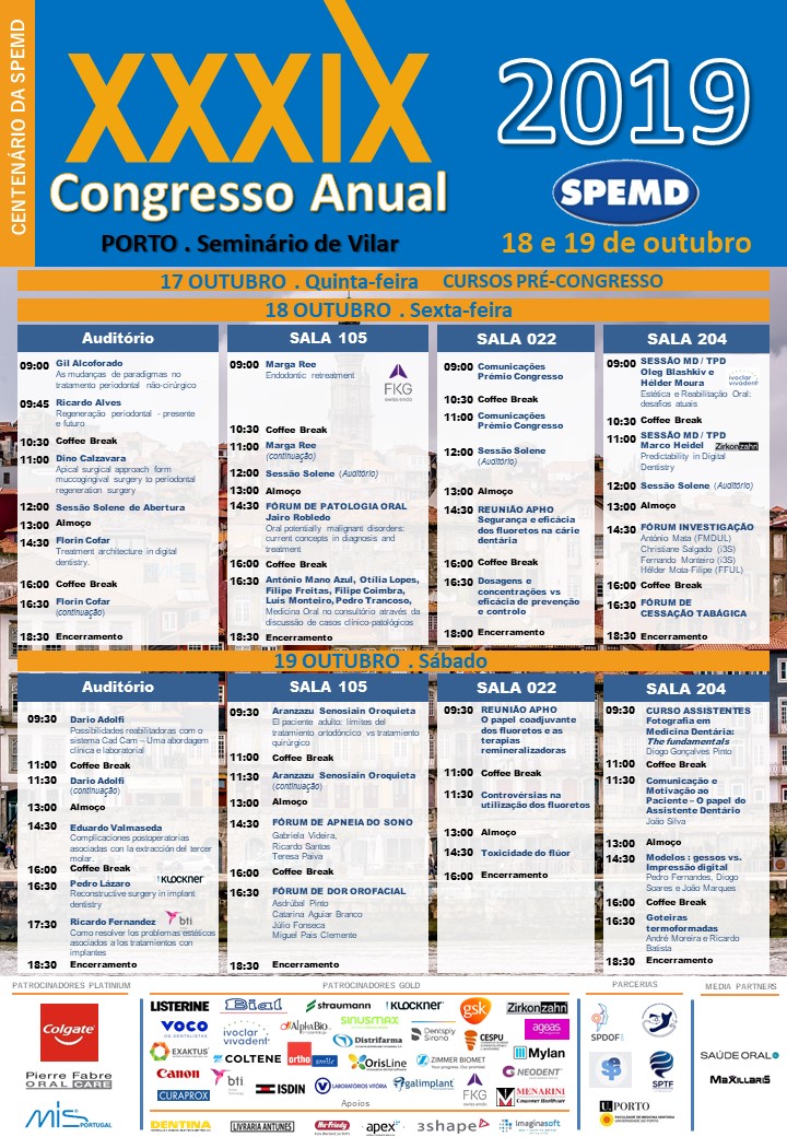 Programa XXXIX Congresso Anual da SPEMD